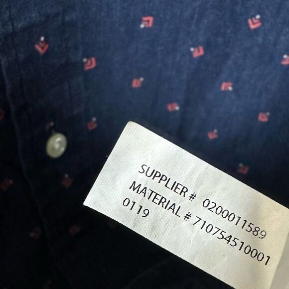 Polo Ralph Lauren Patterned Navy Blue Button Up Shirt Men’s M - Picture 7 of 9